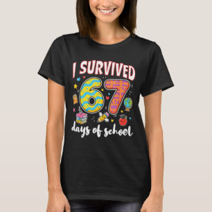 Camiseta Sobreviví 67 Días De Escuela Meme Divertido Maestr
