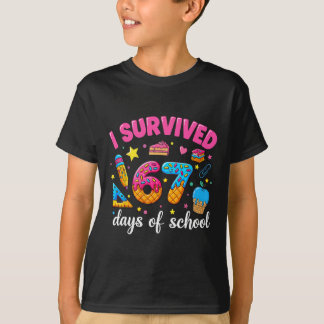 Camiseta Sobreviví 67 días de escuela Meme divertido maestr