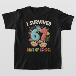 Camiseta Sobreviví 67 Días de Escuela – Memes Divertidos de