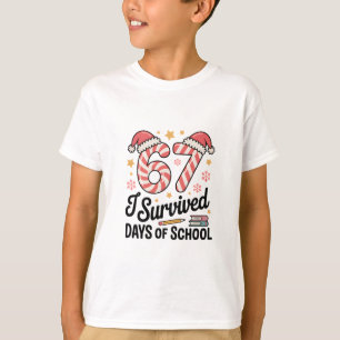 Camiseta Sobreviví 67 Días de Escuela Navidad Divertida