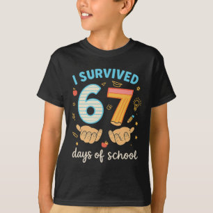 Camiseta Sobreviví 67 Días De Escuela Profesor Estudiante D