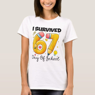 Camiseta Sobreviví 67 Días de Escuela Seis Siete Meme Maest