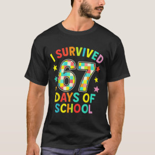 Camiseta Sobreviví 67 Días De Escuela Seis Siete Meme Niñ