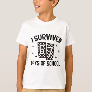 Camiseta Sobreviví 67 Días De Escuela Six Seven Meme Maestr
