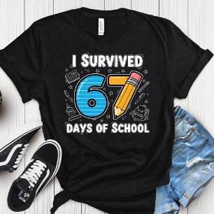 Camiseta Sobreviví 67 Días de Escuela – T de Meme Divertido