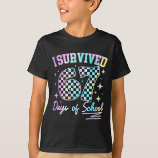 Camiseta Sobreviví 67 Días De Escuela Tie Dye 67º Día Té