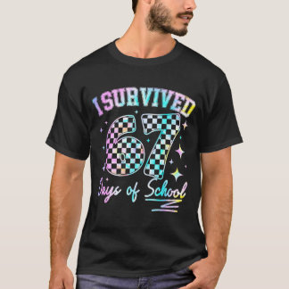 Camiseta Sobreviví 67 Días De Escuela Tie Dye 67º Día Té