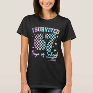 Camiseta Sobreviví 67 Días De Escuela Tie Dye 67º Día Té