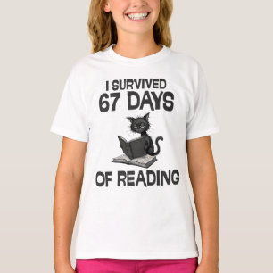 Camiseta Sobreviví 67 Días De Lectura, Meme De Gato Diverti