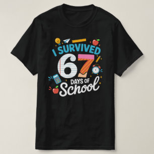Camiseta Sobreviví 67 Días de Maestros Estudiantes de Escue