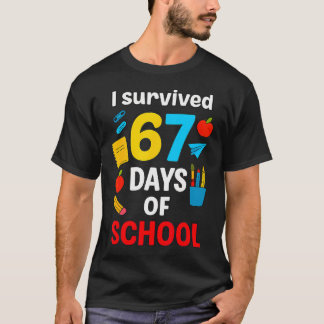 Camiseta Sobreviví 6 7 Seis Siete 67 Días De Escuela Maestr
