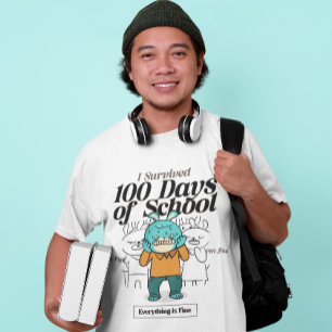 Camiseta Sobreviví a 100 días de clases... todo está bien