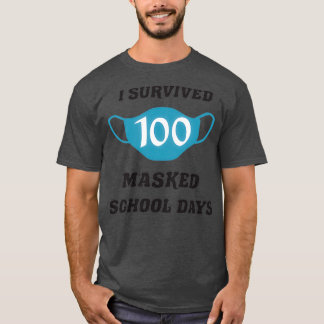 Camiseta Sobreviví a 100 días de colegio enmascarados 100 d