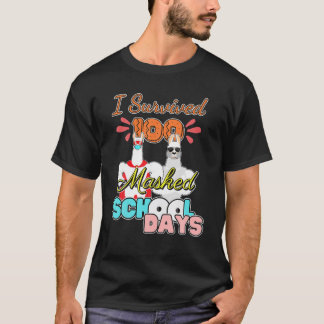 Camiseta Sobreviví a 100 días de escuela con disfraz que ll