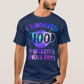 Camiseta Sobreviví a 100 días de escuela enmascarados 100 d