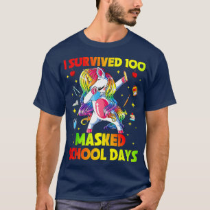 Camiseta Sobreviví a 100 días de escuela enmascarados dabbi