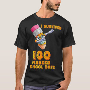 Camiseta Sobreviví a 100 días de escuela enmascarados Guay 