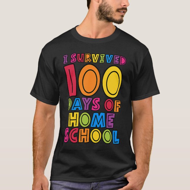Camiseta Sobreviví a 100 días de profesores de escuela a do (Anverso)