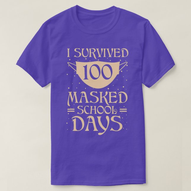 Camiseta Sobreviví A 100 Días Escolares De Enseñanza Y (Diseño del anverso)
