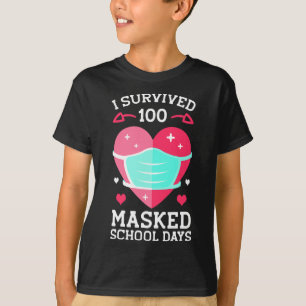 Camiseta Sobreviví a 100 días escolares enmascarados - 100 