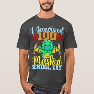 Camiseta Sobreviví a 100 días escolares enmascarados de té 
