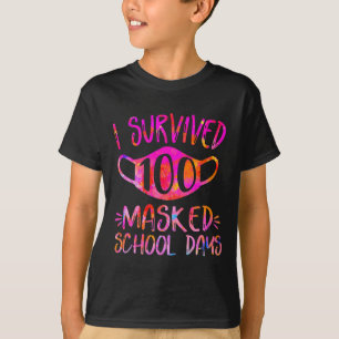 Camiseta Sobreviví a 100 días escolares enmascarados, estud