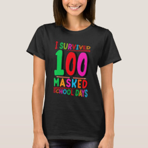 Camiseta Sobreviví a 100 días escolares enmascarados profes