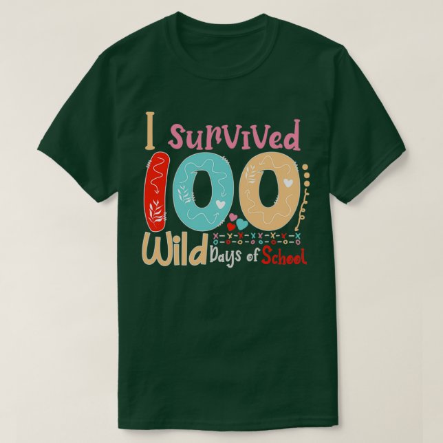 Camiseta Sobreviví a 100 salvajes días de colegio (Diseño del anverso)