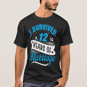 Camiseta Sobreviví a 12 años de matrimonio 12ª boda de cump