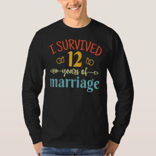 Camiseta Sobreviví A 12 Años De Matrimonio Pareja 12 Años
