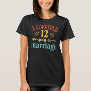 Camiseta Sobreviví A 12 Años De Matrimonio Pareja 12 Años