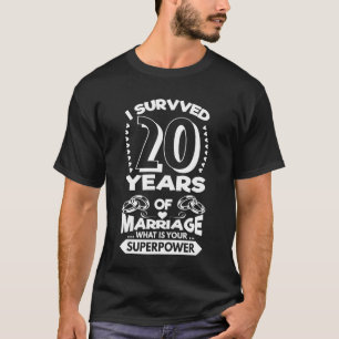 Camiseta Sobreviví A 20 Años De Matrimonio - Aniversario De