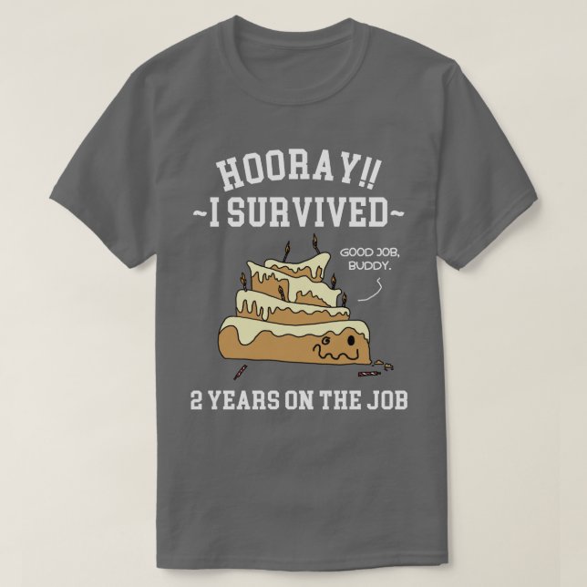 Camiseta Sobreviví a 2 años en el aniversario de la emplead (Diseño del anverso)