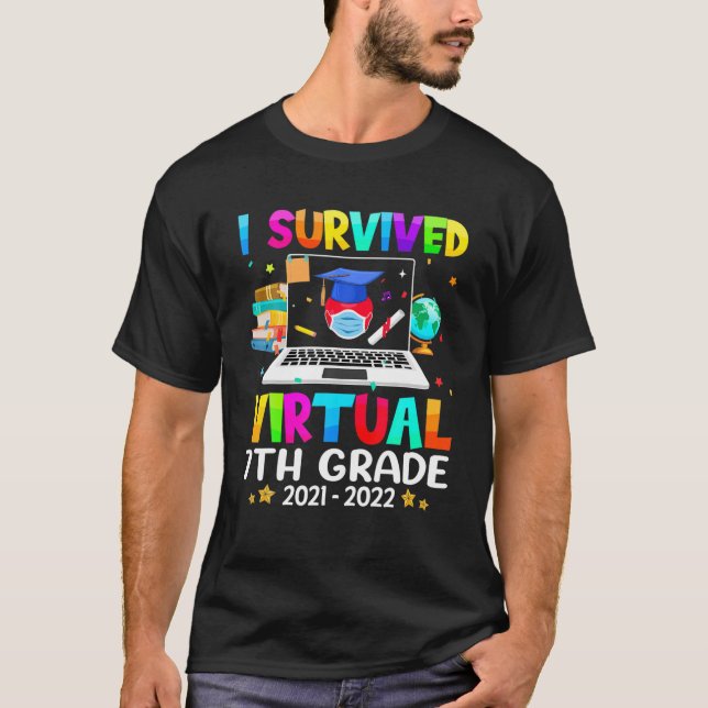 Camiseta Sobreviví A 7° Grado Virtual A Distancia De Fin De (Anverso)