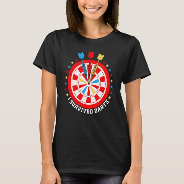 Camiseta Sobreviví A Darts Dart Board Y Dart Game (Anverso)