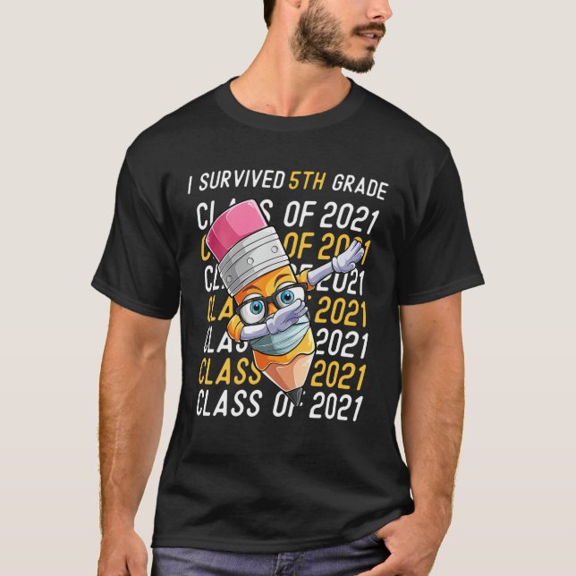 Camiseta Sobreviví A La Clase De Niños Graduados De Quinto  (Anverso)