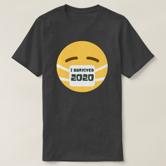 Camiseta Sobreviví a la Emoji de la máscara 2020 (Diseño del anverso)