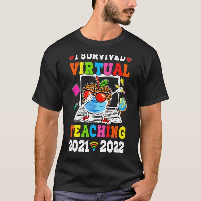 Camiseta Sobreviví a la enseñanza a distancia virtual 2021  (Anverso)