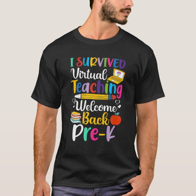 Camiseta Sobreviví a la enseñanza virtual Bienvenida de nue (Anverso)