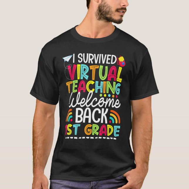 Camiseta Sobreviví a la enseñanza virtual Bienvenida de vue (Anverso)