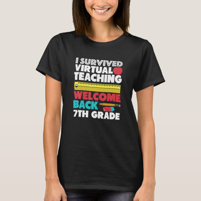 Camiseta Sobreviví a la enseñanza virtual de vuelta a la es (Anverso)