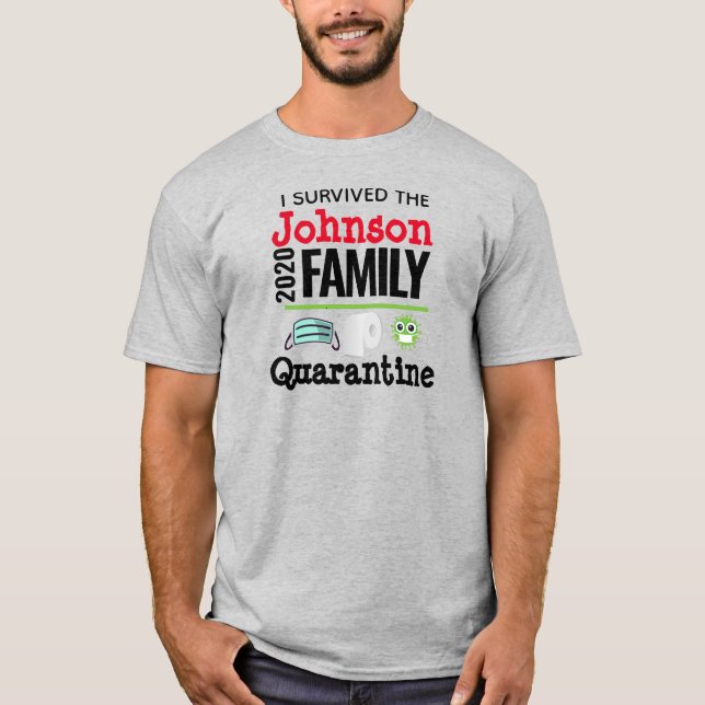Camiseta Sobreviví a la familia divertida Coronavirus Quara (Anverso)