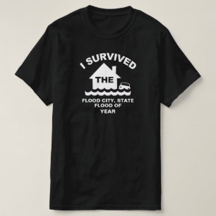 Camiseta Sobreviví a la inundación de (agregar ciudad, es