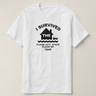 Camiseta Sobreviví a la inundación de (agregar ciudad, es