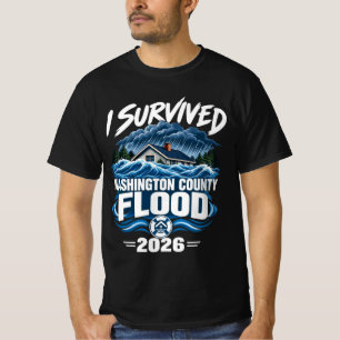 Camiseta Sobreviví a la inundación del condado de Washingto