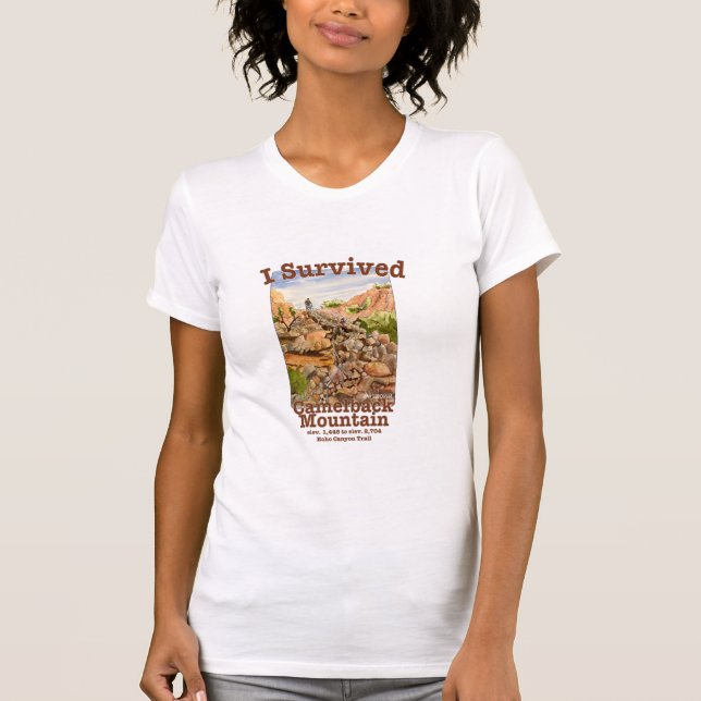 Camiseta Sobreviví a la montaña Camelback, sendero del Cañó (Anverso)
