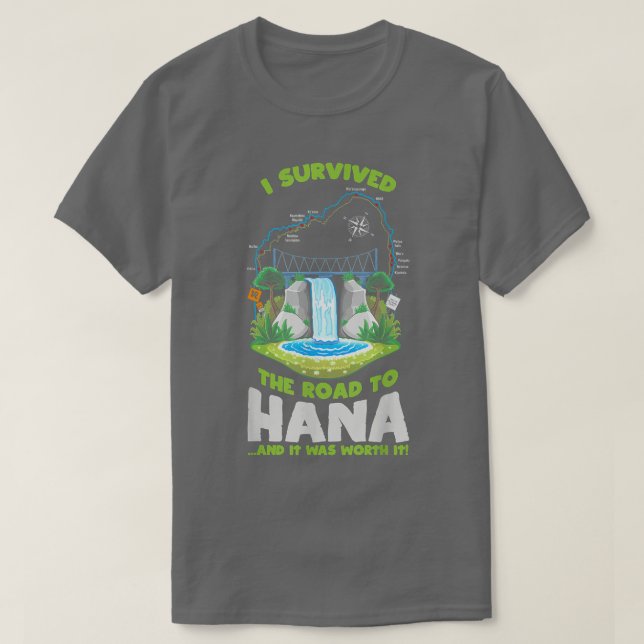 Camiseta Sobreviví A La Playa Hawaiana De La Isla Hana Maui (Diseño del anverso)