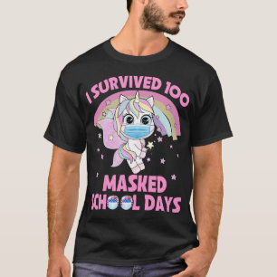 Camiseta Sobreviví a los 100 días de escuela enmascarados