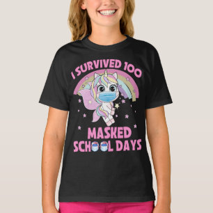 Camiseta Sobreviví a los 100 días de escuela enmascarados