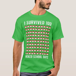 Camiseta Sobreviví a los 100 días escolares enmascarados V